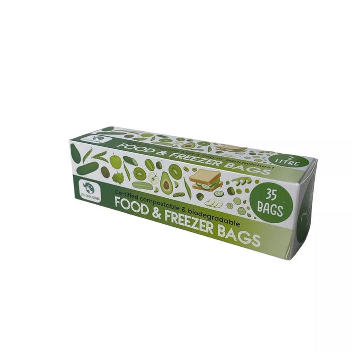 Compostable Food & Freezer Bags - 35 x 2 Litre Eco Green Living &Keep