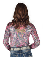 Cowgirl Tuff Pink Leopard Foil Pullover Shirt