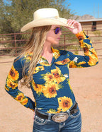 Cowgirl Tuff Pullover Sunflower Shirt
