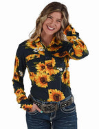 Cowgirl Tuff Pullover Sunflower Shirt