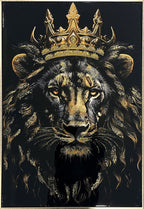 Crowned Noir I Gloss Canvas With Glitter In Frame - Black / Gold