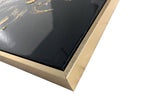 Crowned Noir I Gloss Canvas With Glitter In Frame - Black / Gold