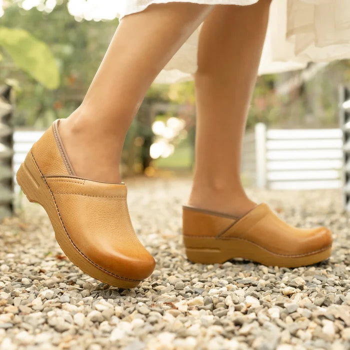 Dansko Professional Clog in Honey Distressed Leather