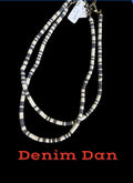Denim Dan Blue Jean and ivory beaded necklace
