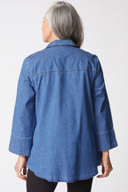 Denim Hidden Placket Shirt - 15219 - Limited Sizes!