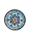Deruta Geometric Peacock Pattern Coaster