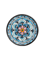 Deruta Geometric Peacock Pattern Coaster
