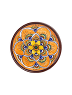Deruta Geometric Peacock Pattern Coaster