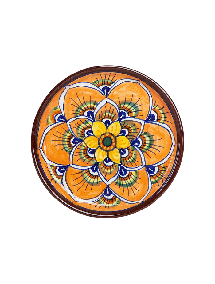 Deruta Geometric Peacock Pattern Coaster