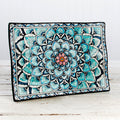 Deruta Geometric Peacock Pattern Rectangle Plate