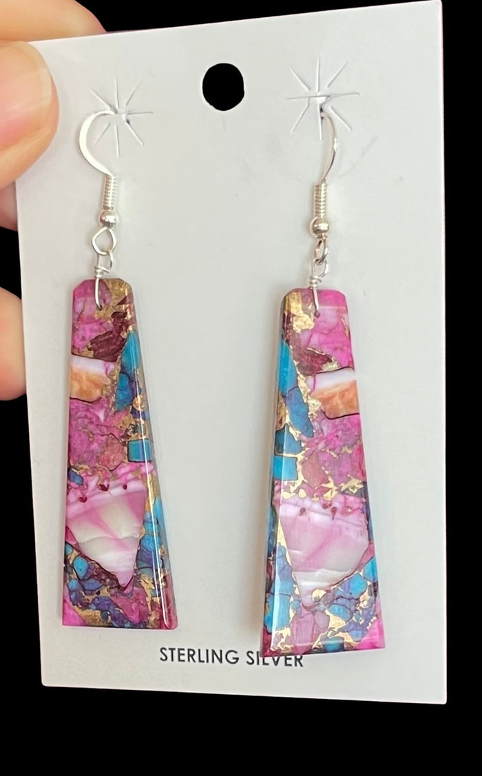 Dhalia Slab Genuine Silver Handmade Sterling Silver Earrings