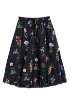 Dixie Flower Press Print Balloon Hem Midi Skirt - Multi - Bascora