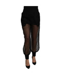 Dolce & Gabbana Black See Through Jogger Polyester Pants