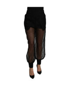 Dolce & Gabbana Black See Through Jogger Polyester Pants
