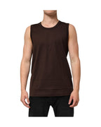Dolce & Gabbana Brown Cotton Sleeveless Underwear Men Tank Top