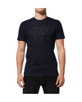 Dolce & Gabbana Dark Blue Cotton DG Logo Print Men’s Top T-shirt