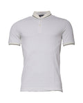 Dolce & Gabbana White Polka Dot Cotton Collared Polo T-shirt