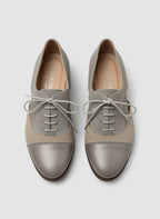 Dorking By Fluchos Lace-Up Brogues Silver Cut-Out Shoes UK 7 EU 40
