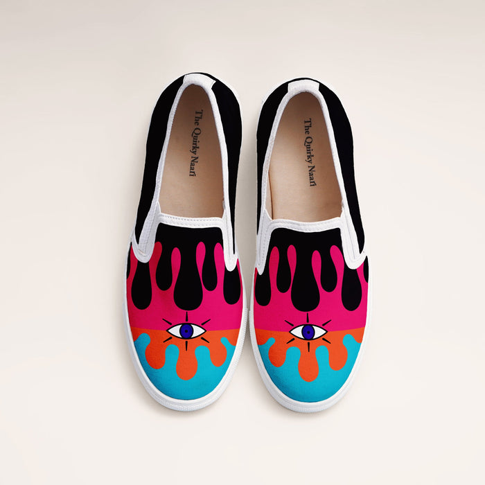 Dripping Eye Slipons - The Quirky Naari