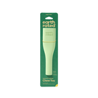 White background with a pale green Small Earth Rated Chew dog toy attached to a dark green cardboard tag.
