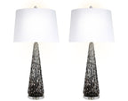 "Eclipse Radiance" Art Glass Table Lamp (Set of 2) - Black Art Glass