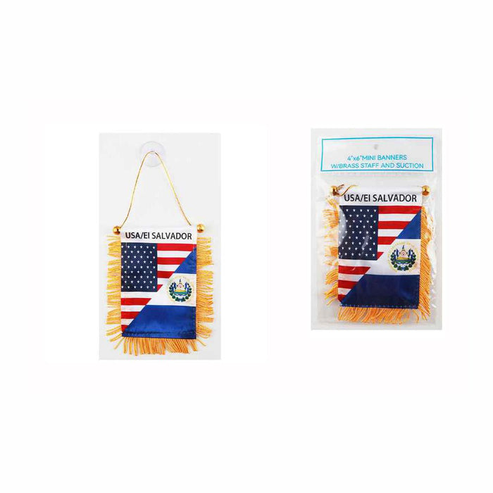El Salavador Usa Mini Banners 4"x6" (2659) - TRUECOLOR WHOLESALE