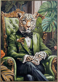 Emerald Aristocrat Hand-Embellished Canvas In Frame - Green / Gold