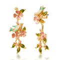Enamel Birds and Flowers Earrings