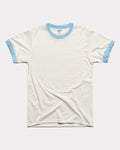 White & Powder Blue Essential Unisex Vintage Ringer T-Shirt
