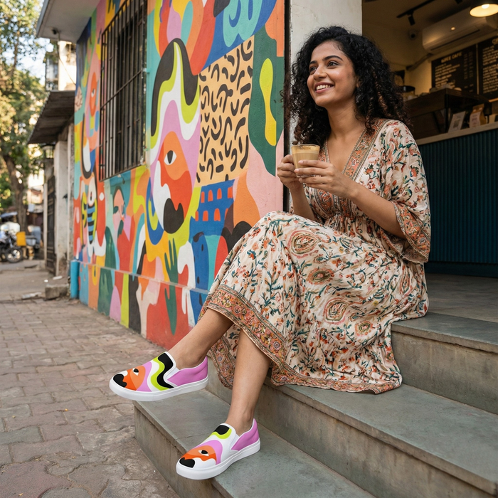 Eye See You Slipons - The Quirky Naari