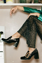 FAITHFUL Jeffrey Campbell Loafer Black Croco Patent _hover