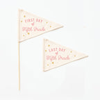 First & Last Day of Fourth Grade Flags {Pink}