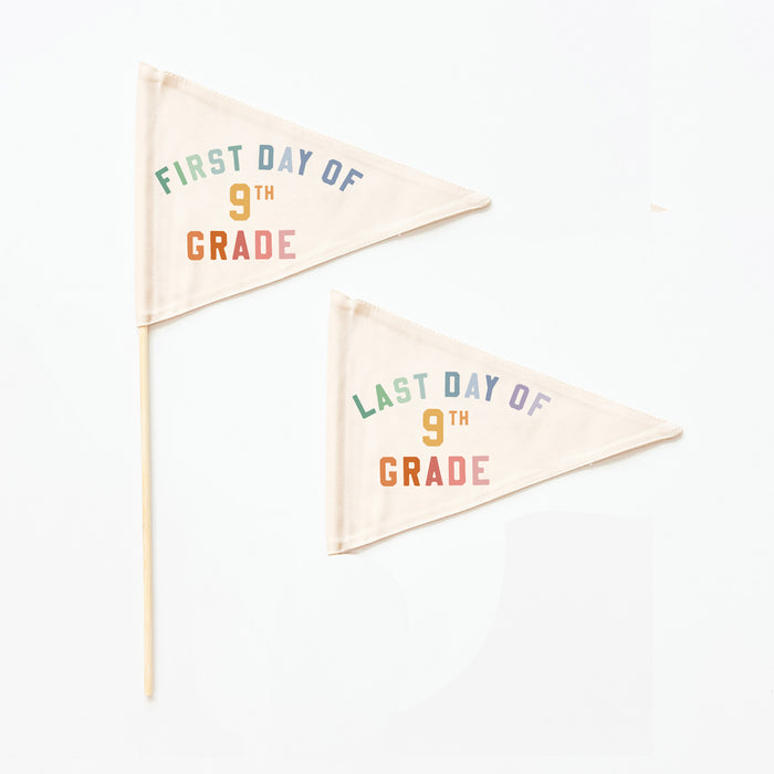 First & Last Day of Ninth Grade Flags {Rainbow}