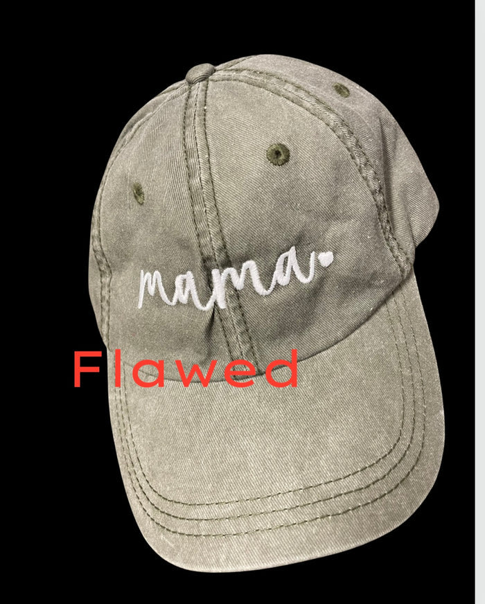 -- FLAWED --Mama Washed Light Green ball cap