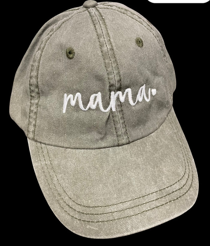 -- FLAWED --Mama Washed Light Green ball cap