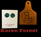 Forest Marble Inlay Zuni Stud Earrings Karen