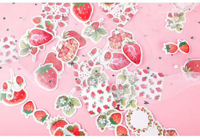 Fresh Strawberries Stickers - Original Kawaii Pen