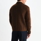 Friar Zip Knit Jacket in Brown