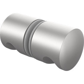 Full round knob shower door knob - Satin Chrome - Image 1