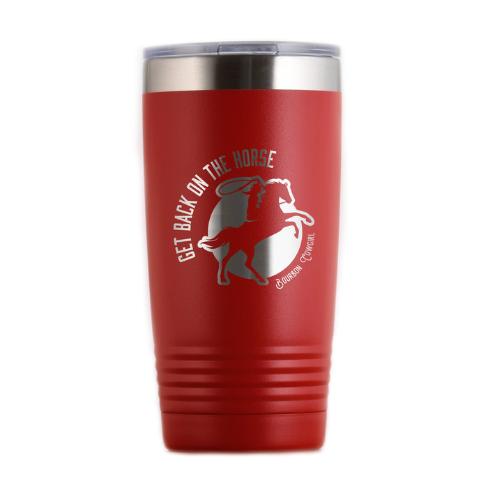 Red Get Back On The Horse tumbler