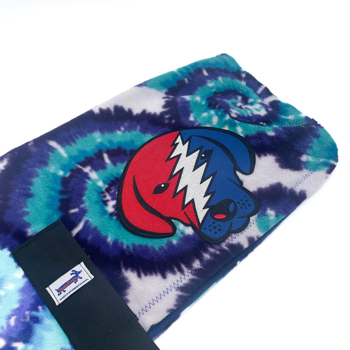 Grateful Dead Blue Tie Dye Fleece Dog Coat