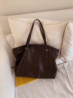 H1963 - Casual Soft Leather Tote Bag