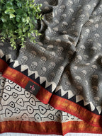 Half and Half Maheswari border chanderi saree