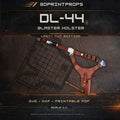 Han Solo DL-44 leather holster and gun belt pattern with metal parts and accessory pouches