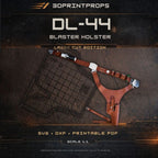 Han Solo DL-44 leather holster and gun belt pattern with metal parts and accessory pouches