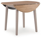 Harperfeld - Round Dining Room Drop Leaf Table - Natural / Gray