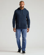 Heather Gray & Navy Waffle Hoodie 2-Pack on male model.