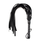 Black faux leather multi-strand flogger/whip.
