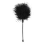 Black fluffy feather tickler/teaser on a stick.