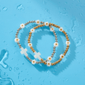 Holy Water Daisy Cross Stretch Bracelet